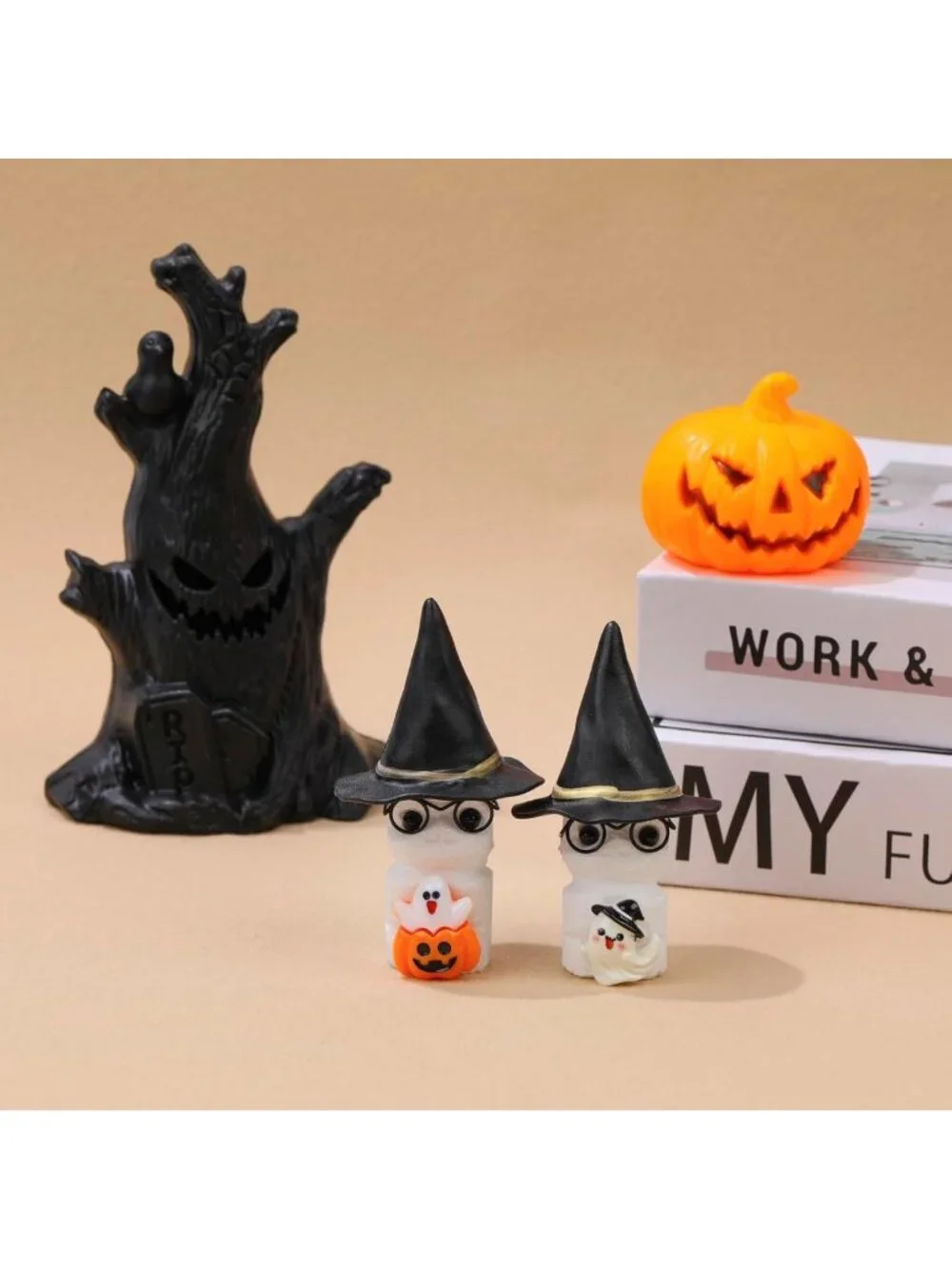 Adorable 2PC White Ghost Halloween Decor - 3.5